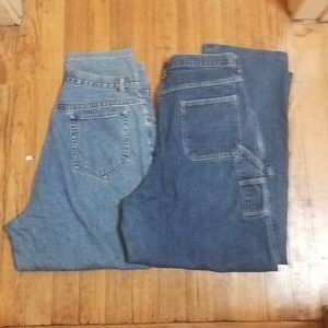 Set of 2 High Rise Straight Leg Jeans Size 16
